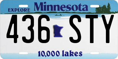 MN license plate 436STY