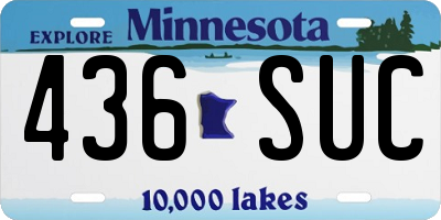 MN license plate 436SUC
