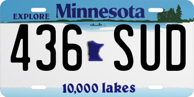 MN license plate 436SUD