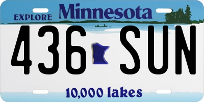 MN license plate 436SUN