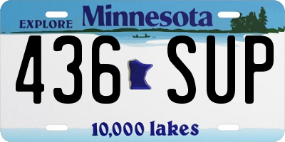MN license plate 436SUP