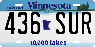 MN license plate 436SUR