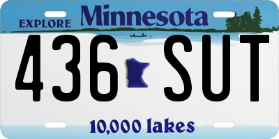 MN license plate 436SUT
