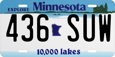 MN license plate 436SUW