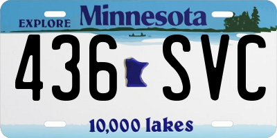 MN license plate 436SVC