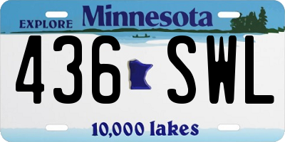 MN license plate 436SWL