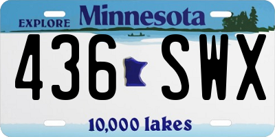 MN license plate 436SWX