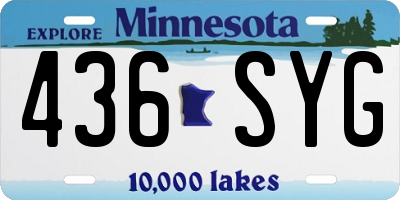 MN license plate 436SYG