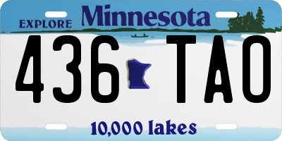 MN license plate 436TAO