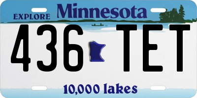 MN license plate 436TET