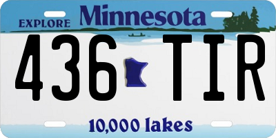 MN license plate 436TIR
