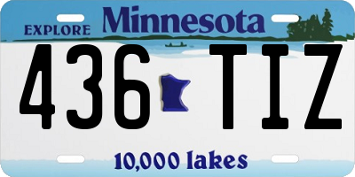 MN license plate 436TIZ