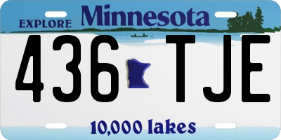 MN license plate 436TJE