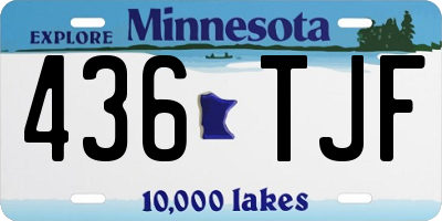 MN license plate 436TJF