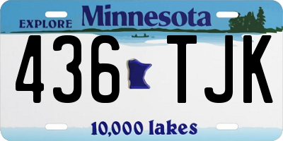 MN license plate 436TJK