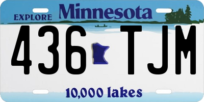 MN license plate 436TJM