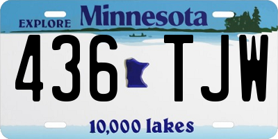 MN license plate 436TJW
