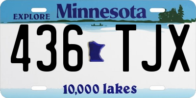 MN license plate 436TJX