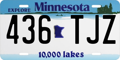 MN license plate 436TJZ