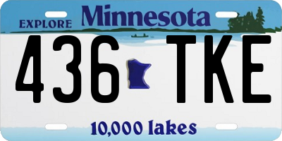 MN license plate 436TKE