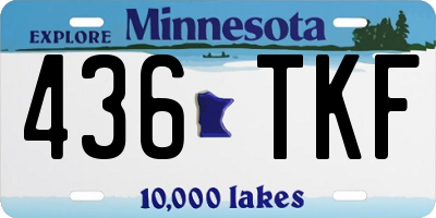 MN license plate 436TKF