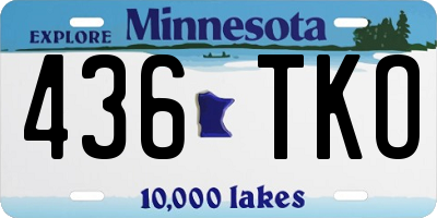 MN license plate 436TKO