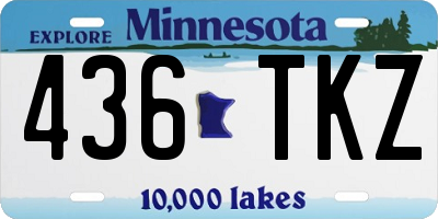 MN license plate 436TKZ