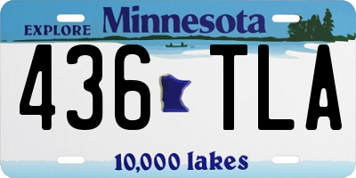 MN license plate 436TLA