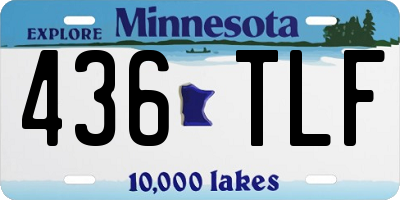 MN license plate 436TLF