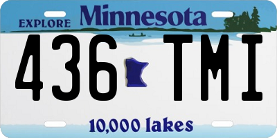 MN license plate 436TMI