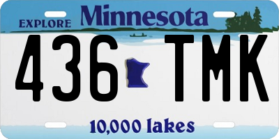 MN license plate 436TMK