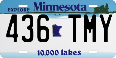 MN license plate 436TMY