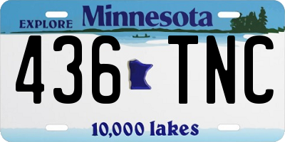 MN license plate 436TNC