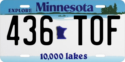 MN license plate 436TOF
