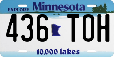 MN license plate 436TOH