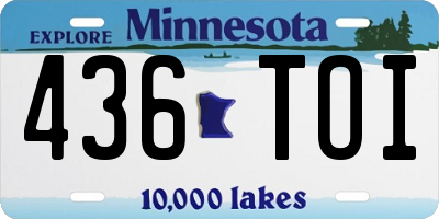 MN license plate 436TOI