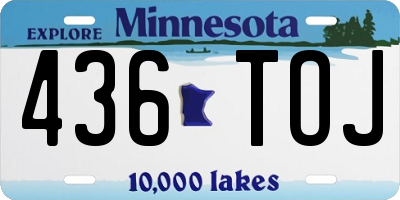 MN license plate 436TOJ
