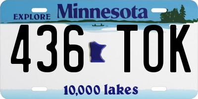 MN license plate 436TOK