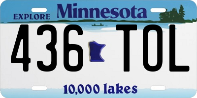 MN license plate 436TOL