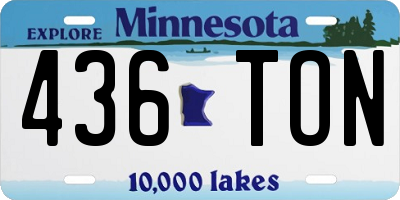 MN license plate 436TON