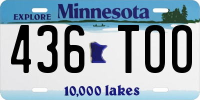 MN license plate 436TOO