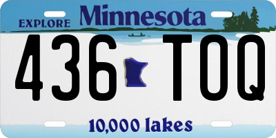 MN license plate 436TOQ