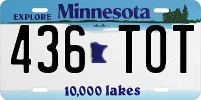 MN license plate 436TOT
