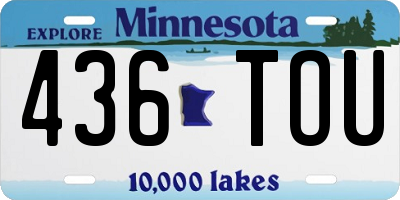 MN license plate 436TOU
