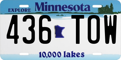 MN license plate 436TOW