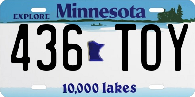 MN license plate 436TOY