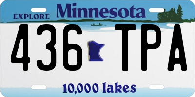 MN license plate 436TPA