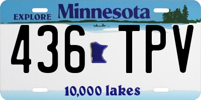 MN license plate 436TPV