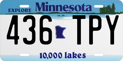 MN license plate 436TPY