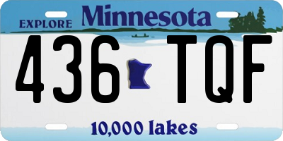 MN license plate 436TQF